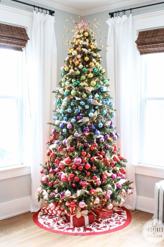 Идеи украшения новогодней елки - Радужное дерево